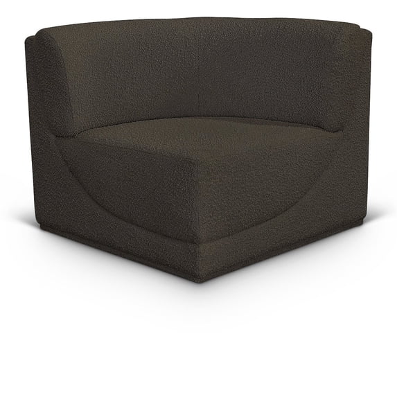 Meridian Furniture Ollie Brown Boucle Fabric Corner