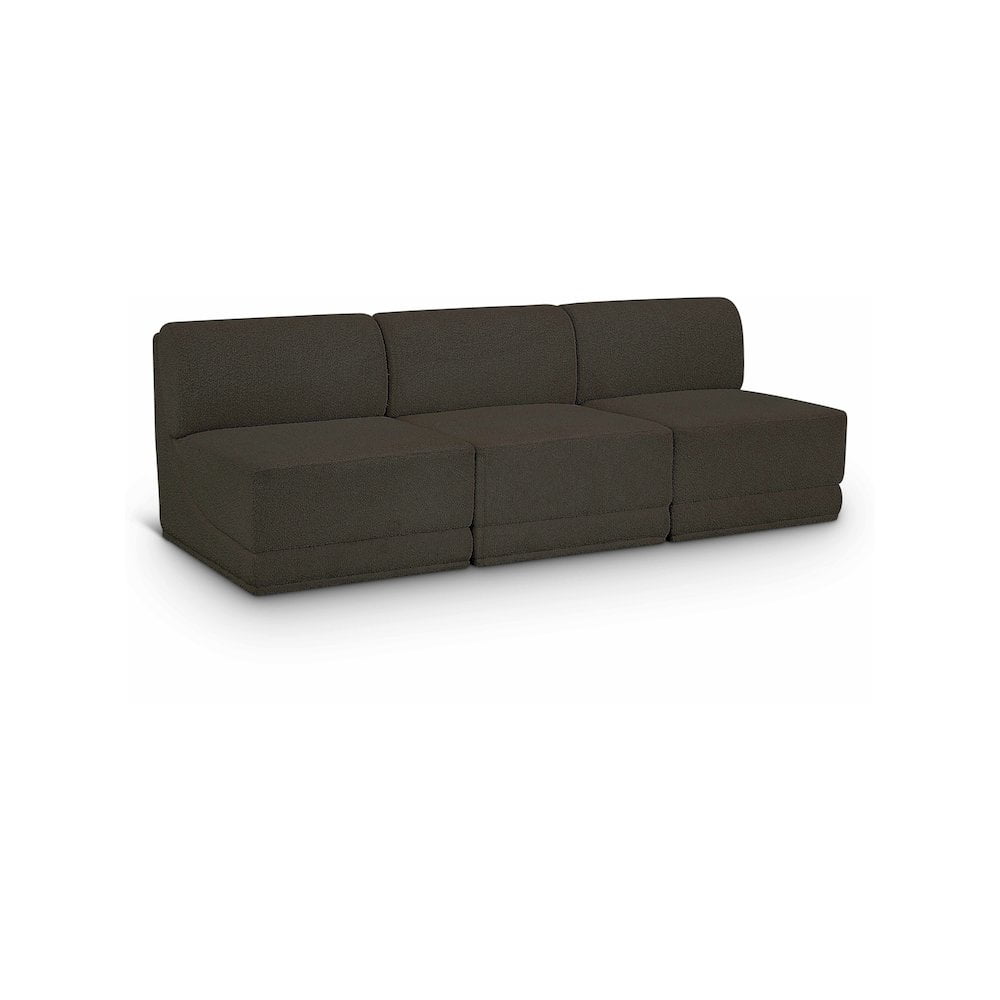 Meridian Furniture Ollie Brown Boucle Fabric Modular Sofa