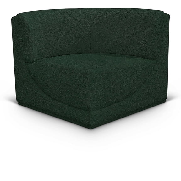 Meridian Furniture Ollie Green Boucle Fabric Corner