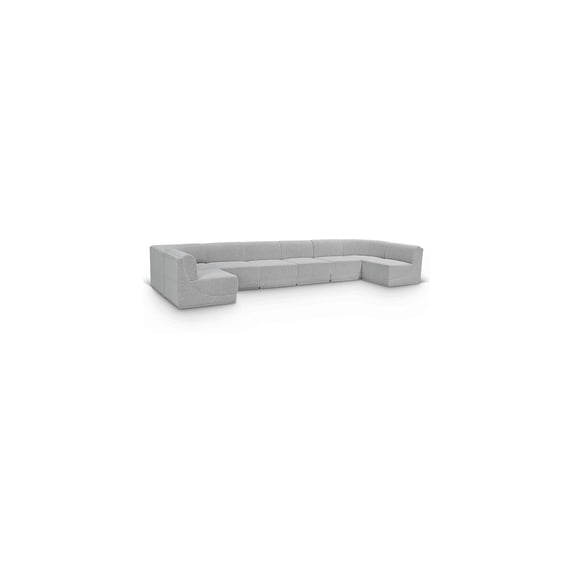 Meridian Furniture Ollie Grey Boucle Fabric Modular Sectional