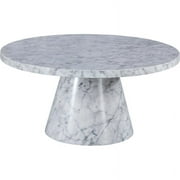 Meridian Furniture Omni White Faux Marble 36" Round Coffee Table