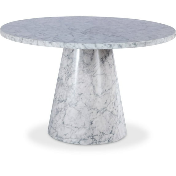 Meridian Furniture Omni White Faux Marble 48" Round Dining Table