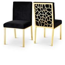Meridian Furniture Opal 20"H Velvet Dining Chair in Black (Set of 2)