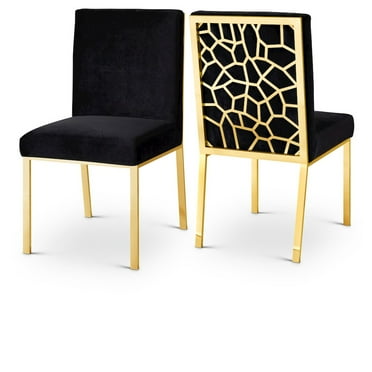 Meridian Furniture Opal 20"H Velvet Dining Chair in Black (Set of 2)