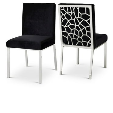 Meridian Furniture Opal 20"H Velvet Dining Chair in Black (Set of 2)