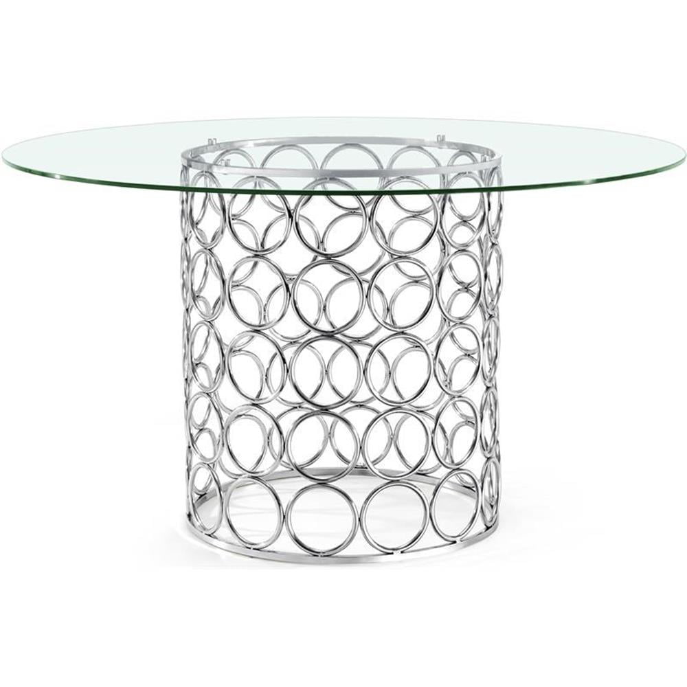 Opal 54" Chrome Glass Contemporary Dining Table