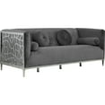 thumbnail image 1 of Meridian Furniture Opal Contemporary Velvet Sofa in Gray, 1 of 10