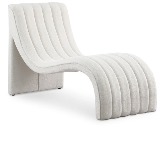 Meridian Furniture Orian Cream Teddy Fabric Chaise