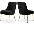 thumbnail image 1 of Meridian Furniture Owen 19.5"H Velvet Dining Chair in Black (Set of 2), 1 of 5