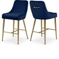 thumbnail image 1 of Meridian Furniture Owen 28"H Velvet Bar Stool in Navy (Set of 2), 1 of 5