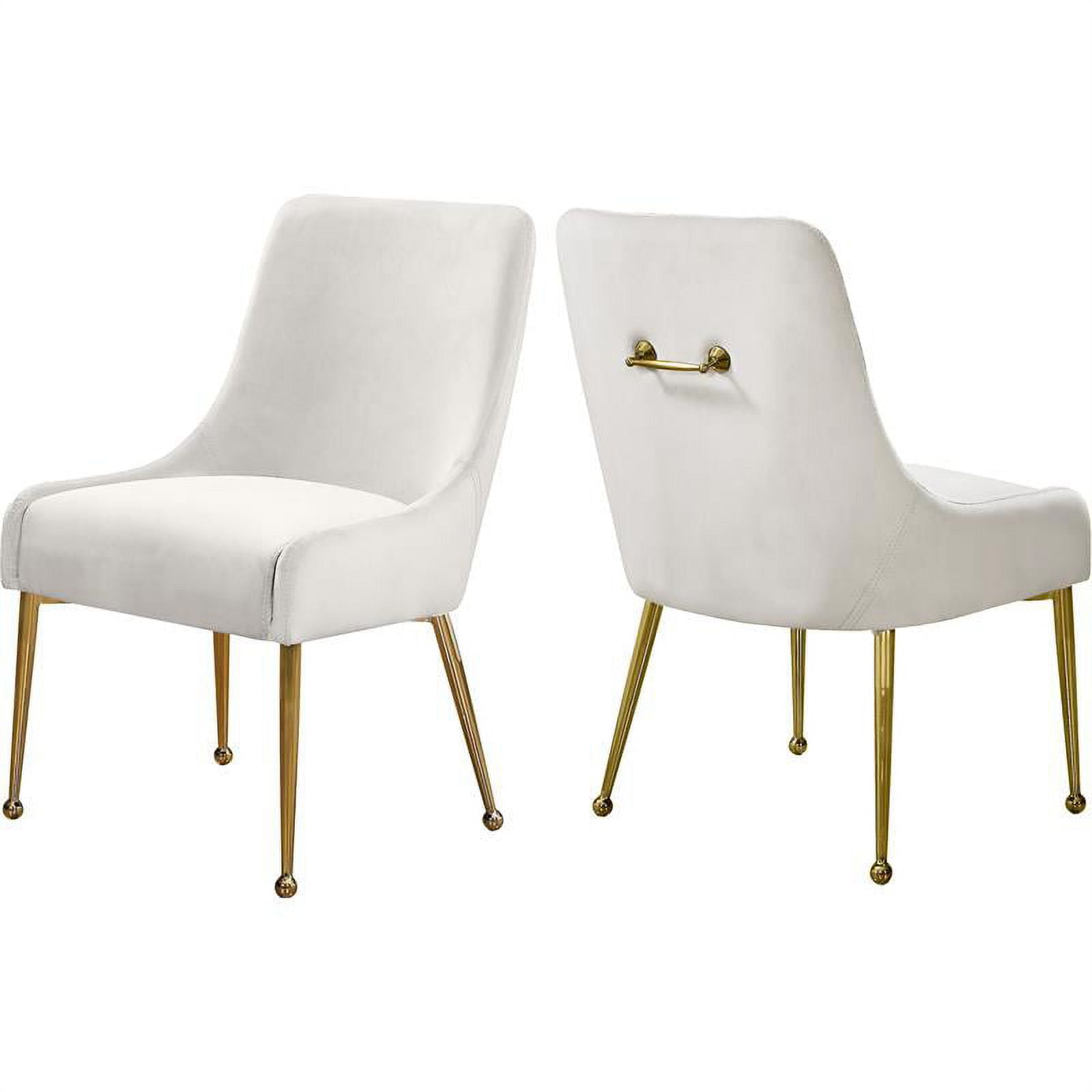Elegant Owen Cream Velvet & Gold Leg Dining Chair