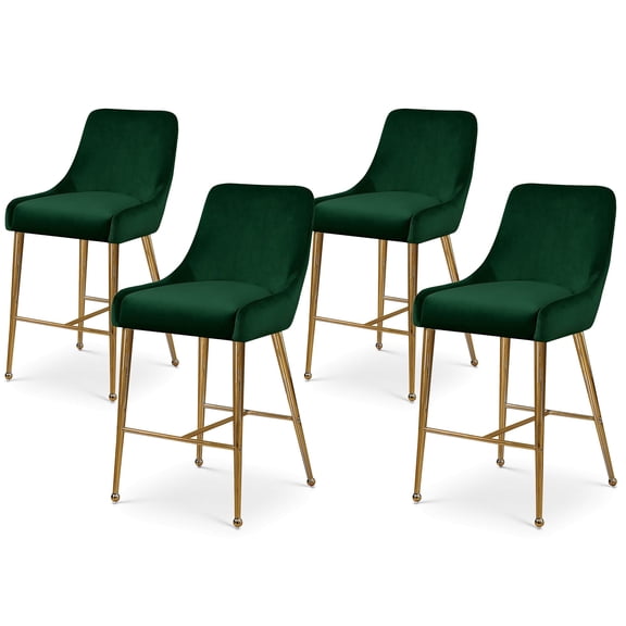 Meridian Furniture Owen Green Velvet Stool (Set of 4)