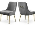 thumbnail image 1 of Meridian Furniture Owen Velvet Dining Chair in Gray (Set of 2), 1 of 5
