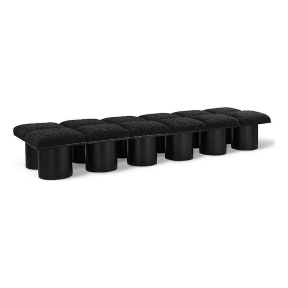Meridian Furniture Pavilion Black Boucle Fabric Bench