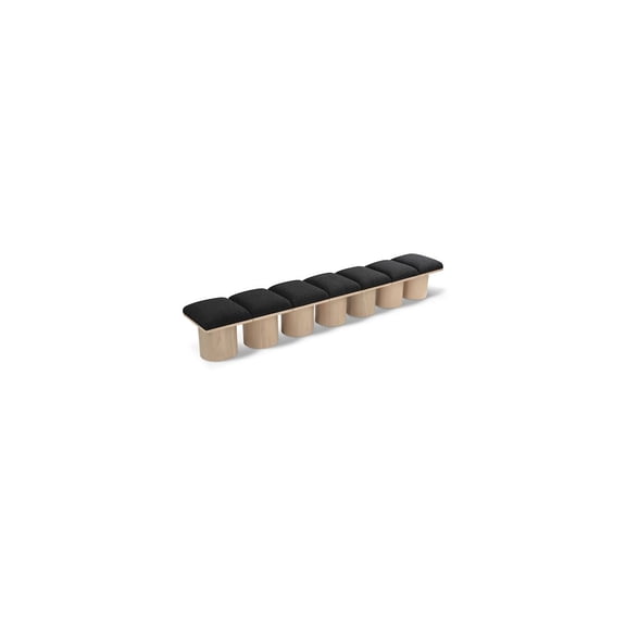 Meridian Furniture Pavilion Black Boucle Fabric Bench