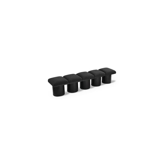 Meridian Furniture Pavilion Black Boucle Fabric Bench