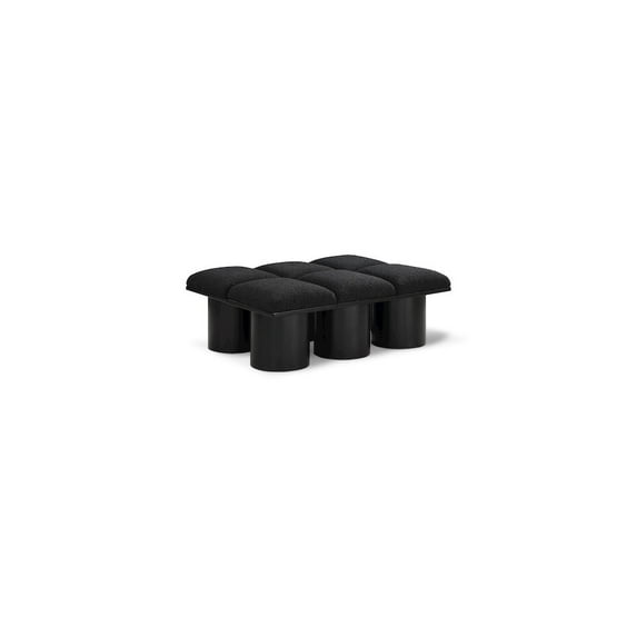 Meridian Furniture Pavilion Black Boucle Fabric Bench