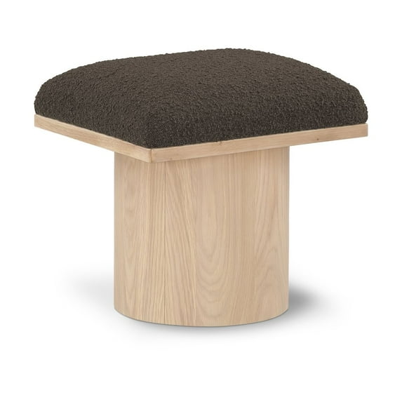Meridian Furniture Pavilion Brown Boucle Fabric Bench/Stool