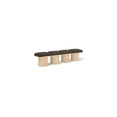 thumbnail image 1 of Meridian Furniture Pavilion Brown Boucle Fabric Bench, 1 of 7