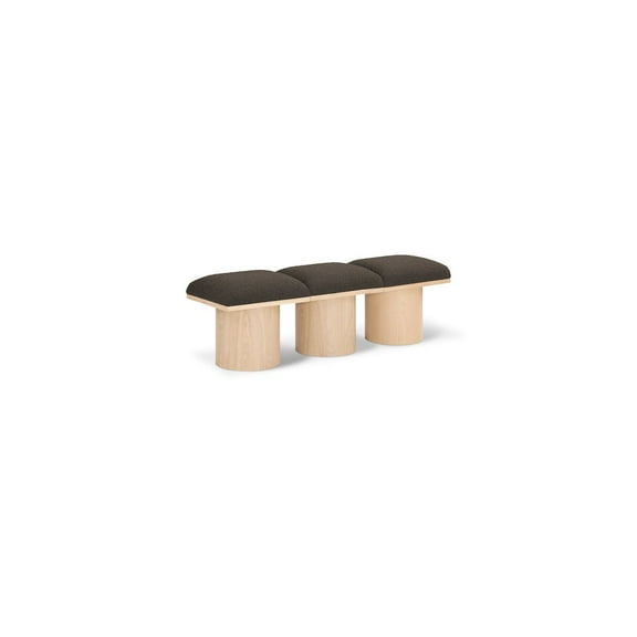 Meridian Furniture Pavilion Brown Boucle Fabric Bench