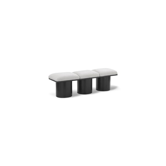 Meridian Furniture Pavilion Cream Boucle Fabric Bench