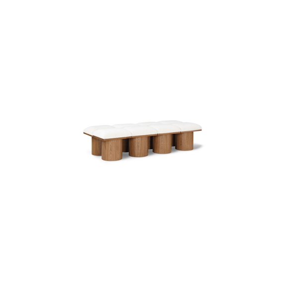 Meridian Furniture Pavilion Cream Boucle Fabric Bench