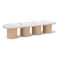 thumbnail image 1 of Meridian Furniture Pavilion Cream Boucle Fabric Bench, 1 of 9