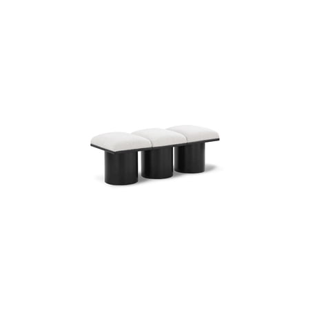 Meridian Furniture Pavilion Cream Boucle Fabric Bench