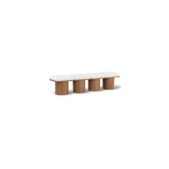 Meridian Furniture Pavilion Cream Boucle Fabric Bench