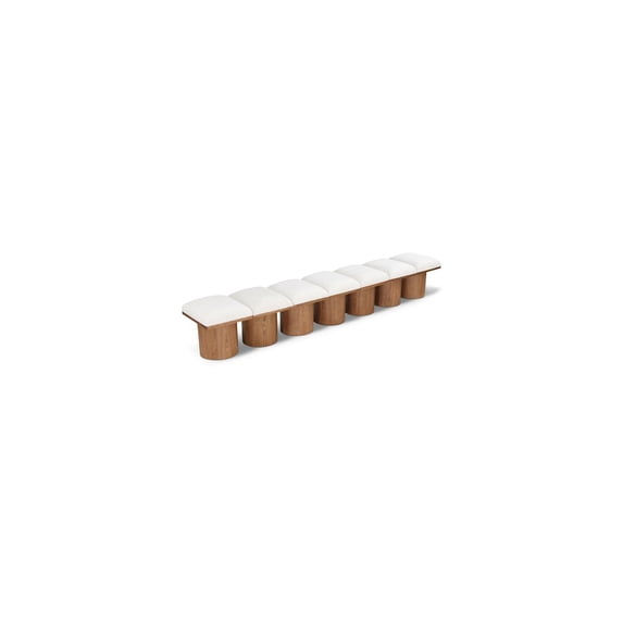 Meridian Furniture Pavilion Cream Boucle Fabric Bench