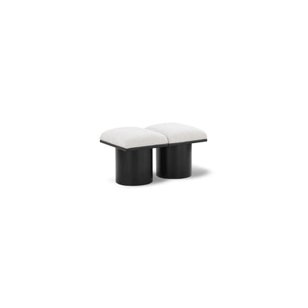 Meridian Furniture Pavilion Cream Boucle Fabric Bench