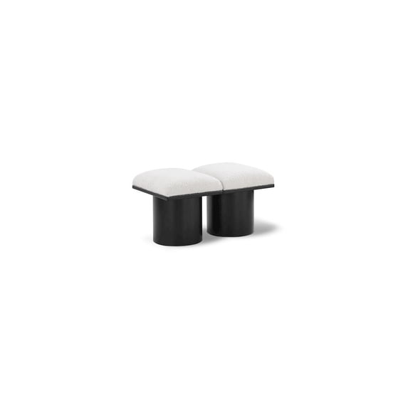 Meridian Furniture Pavilion Cream Boucle Fabric Bench
