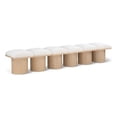 thumbnail image 1 of Meridian Furniture Pavilion Cream Boucle Fabric Bench, 1 of 8