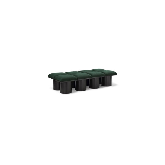 Meridian Furniture Pavilion Green Boucle Fabric Bench