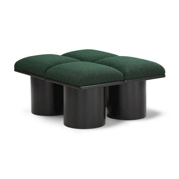 Meridian Furniture Pavilion Green Boucle Fabric Bench