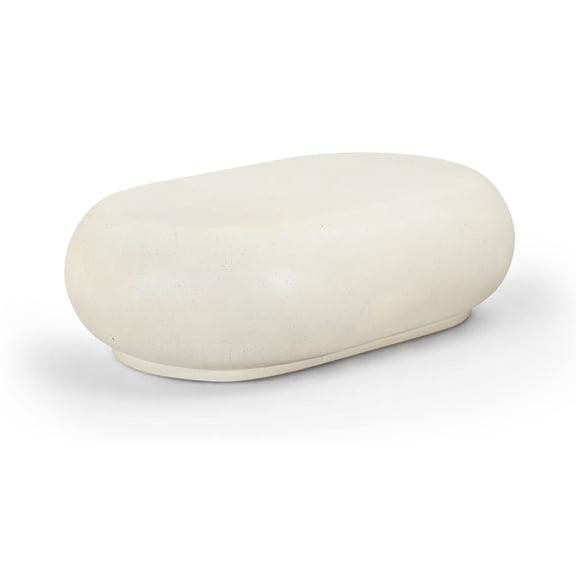 Meridian Furniture Pebble Cream Concrete Indoor / Outdoor Coffee Table
