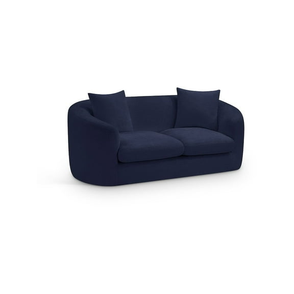 Meridian Furniture Penelope Navy Chenille Fabric Loveseat