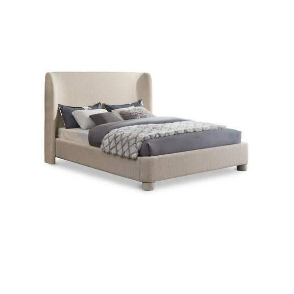 Meridian Furniture Penny Beige Fabric Queen Bed