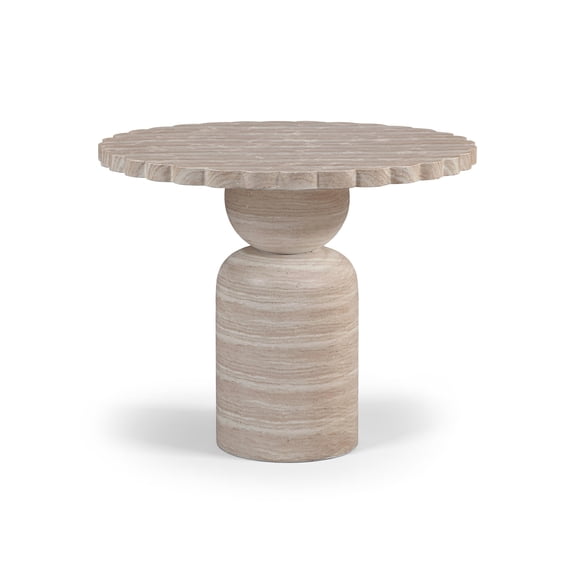 Meridian Furniture Petalia 36" Travertine Concrete Indoor / Outdoor Dining Table