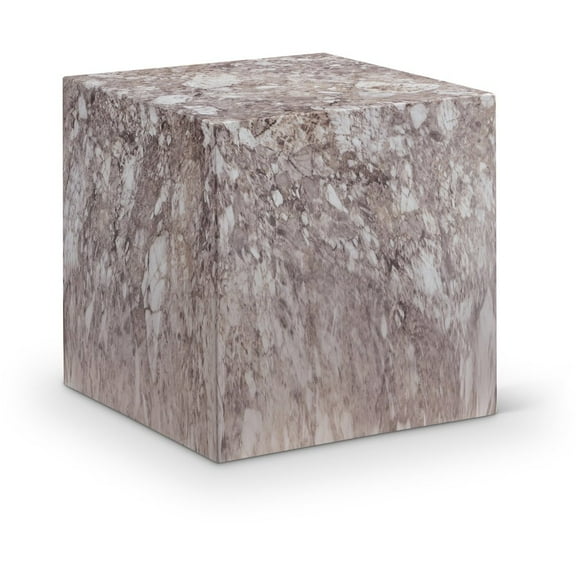 Meridian Furniture Piazza Brown Marble Finish Concrete Indoor/Outdoor End Table