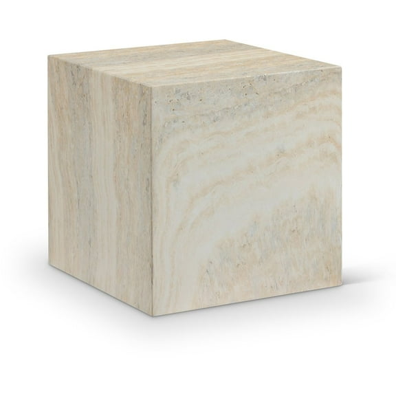 Meridian Furniture Piazza Travertine Finish Concrete Indoor/Outdoor End Table