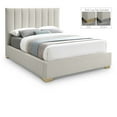 thumbnail image 1 of Meridian Furniture Pierce Beige Linen Textured Fabric King Bed, 1 of 17