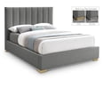 thumbnail image 1 of Meridian Furniture Pierce Grey Linen Textured Fabric Full Bed, 1 of 17