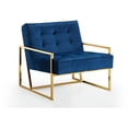 thumbnail image 1 of Meridian Furniture Pierre Navy Velvet Accent Chair, 1 of 5