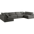 thumbnail image 1 of Meridian Furniture Plush Grey Velvet Standard Modular Sectional, 1 of 9