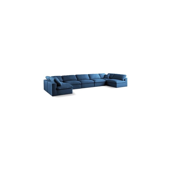 Meridian Furniture Plush Navy Velvet Standard Modular Sectional