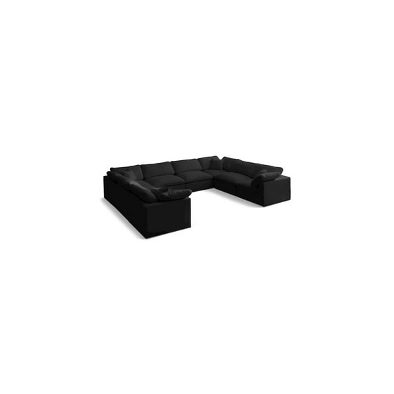 Meridian Furniture Plush Standard Black Velvet Modular Sectional