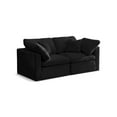 thumbnail image 1 of Meridian Furniture Plush Standard Black Velvet Modular Sofa, 1 of 8