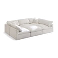 thumbnail image 1 of Meridian Furniture Plush Standard Cream Velvet Modular Sectional, 1 of 8