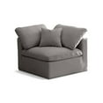 thumbnail image 1 of Meridian Furniture Plush Standard Gray Velvet Modular Corner Chair, 1 of 5